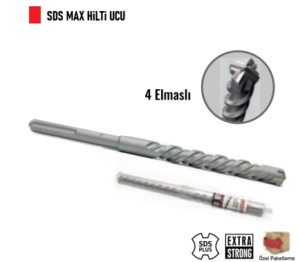 SDS Max Hilti Ucu 4 Elmaslı 570mm