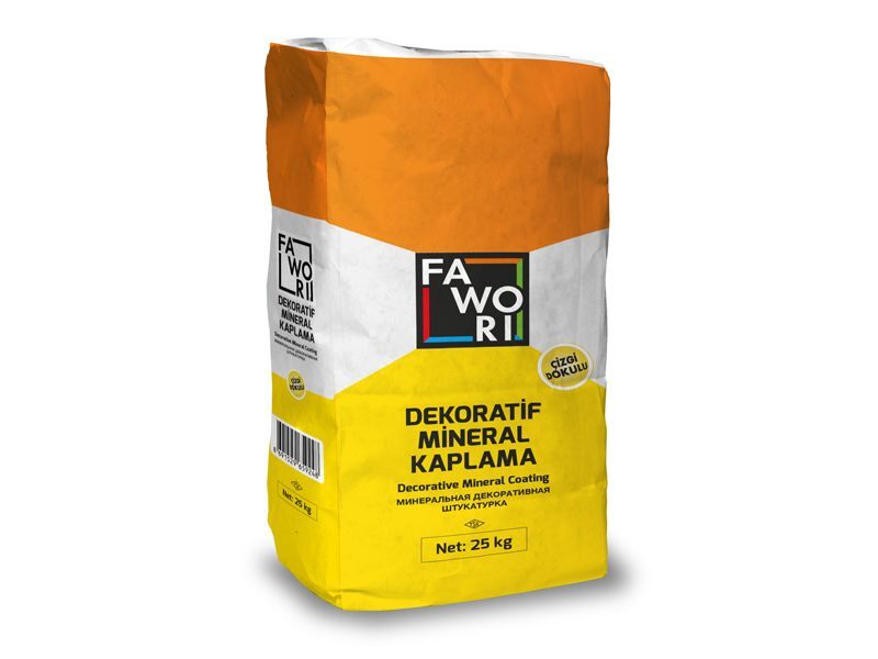 Fawori Dekoratif Mineral Kaplama Beyaz (Çizgi Doku) 25 Kg
