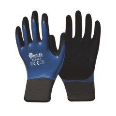 Bay-El Orjinal Latex Eldiven Full EL070 Mavi-Siyah No:9