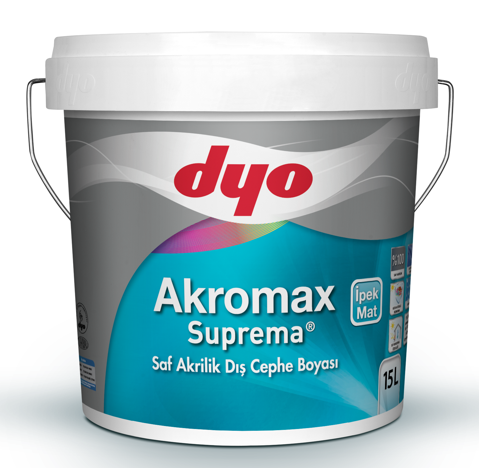 Dyo Akromax Suprema Saf Akrilik Dış Cephe Boyası Uzay Gri - 15 Lt